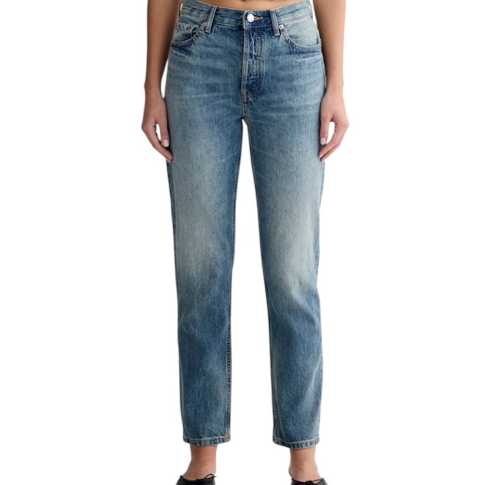 Everlane Curvy 90s Cheeky Straight Jean Button Fly Medium Vintage Wash Organic